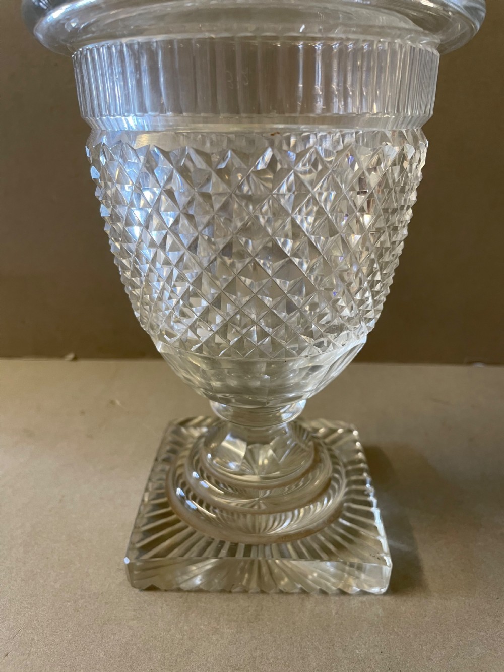 An Antique Cut Glass Jar and Cover View VI