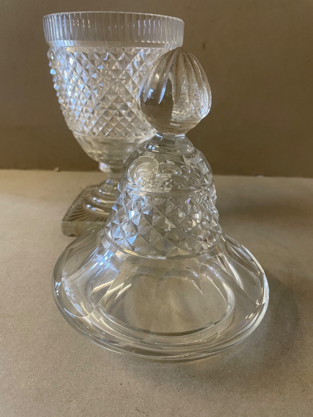 An Antique Cut Glass Jar and Cover View VII