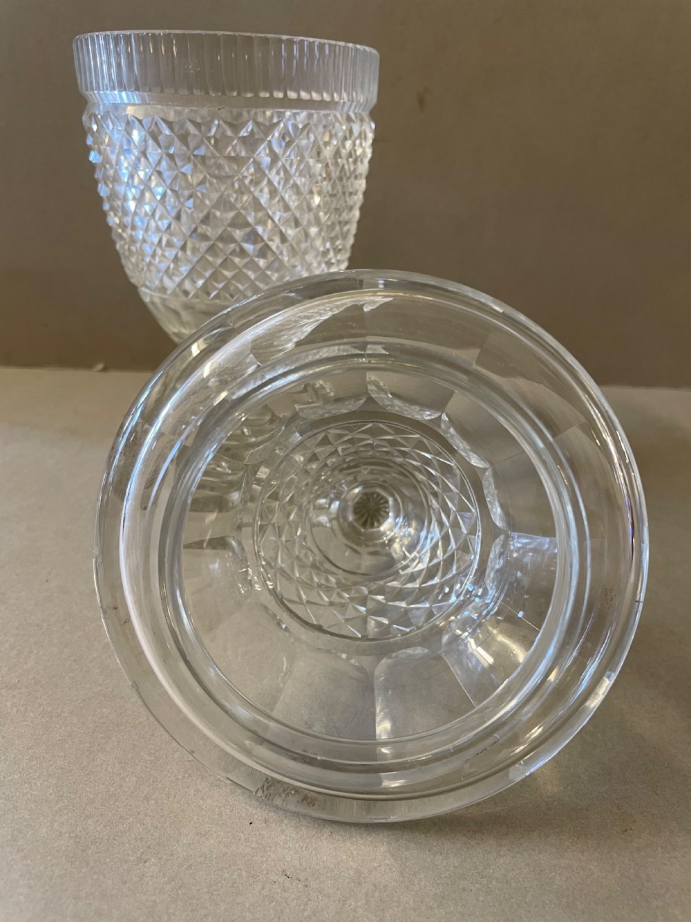 An Antique Cut Glass Jar and Cover View VIII