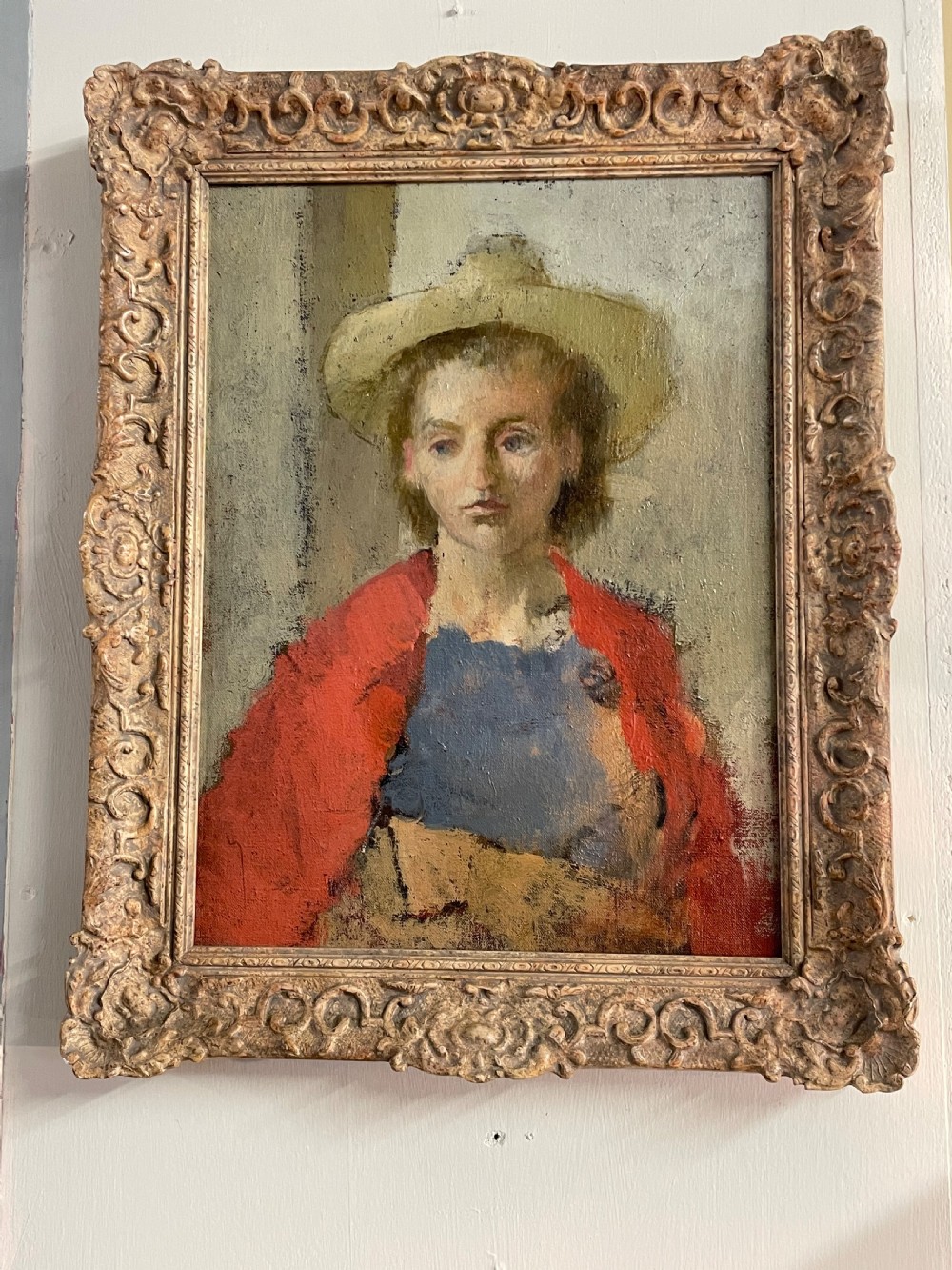 An Oil on Canvas of a girl