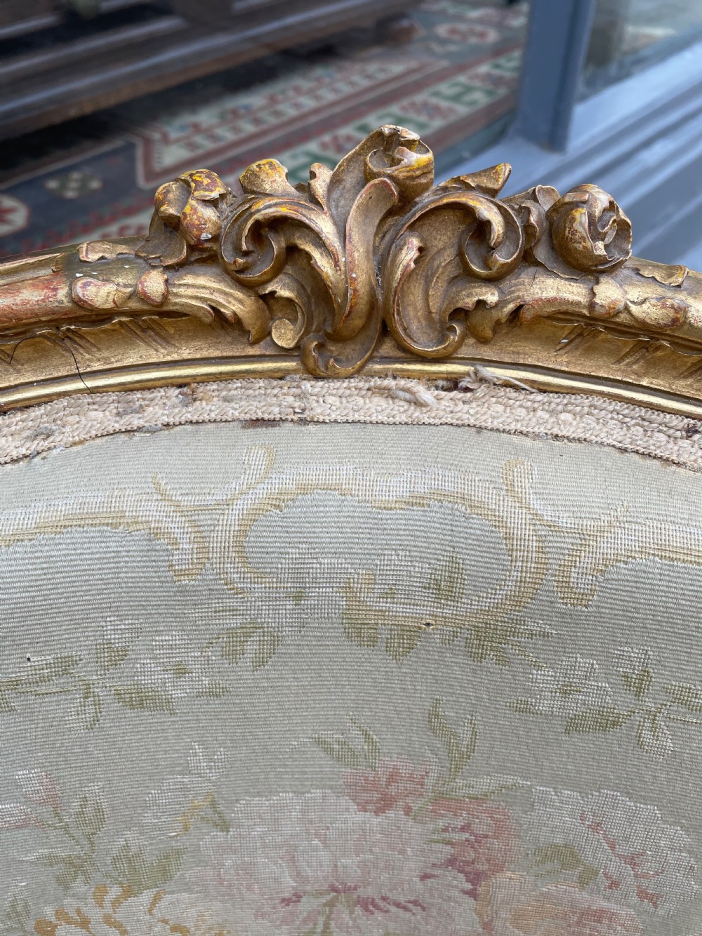 An Antique pair of giltwood elbow chairs View IV