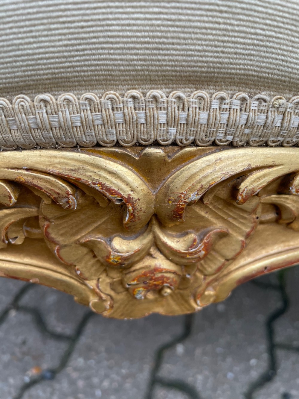 An Antique pair of giltwood elbow chairs View VI