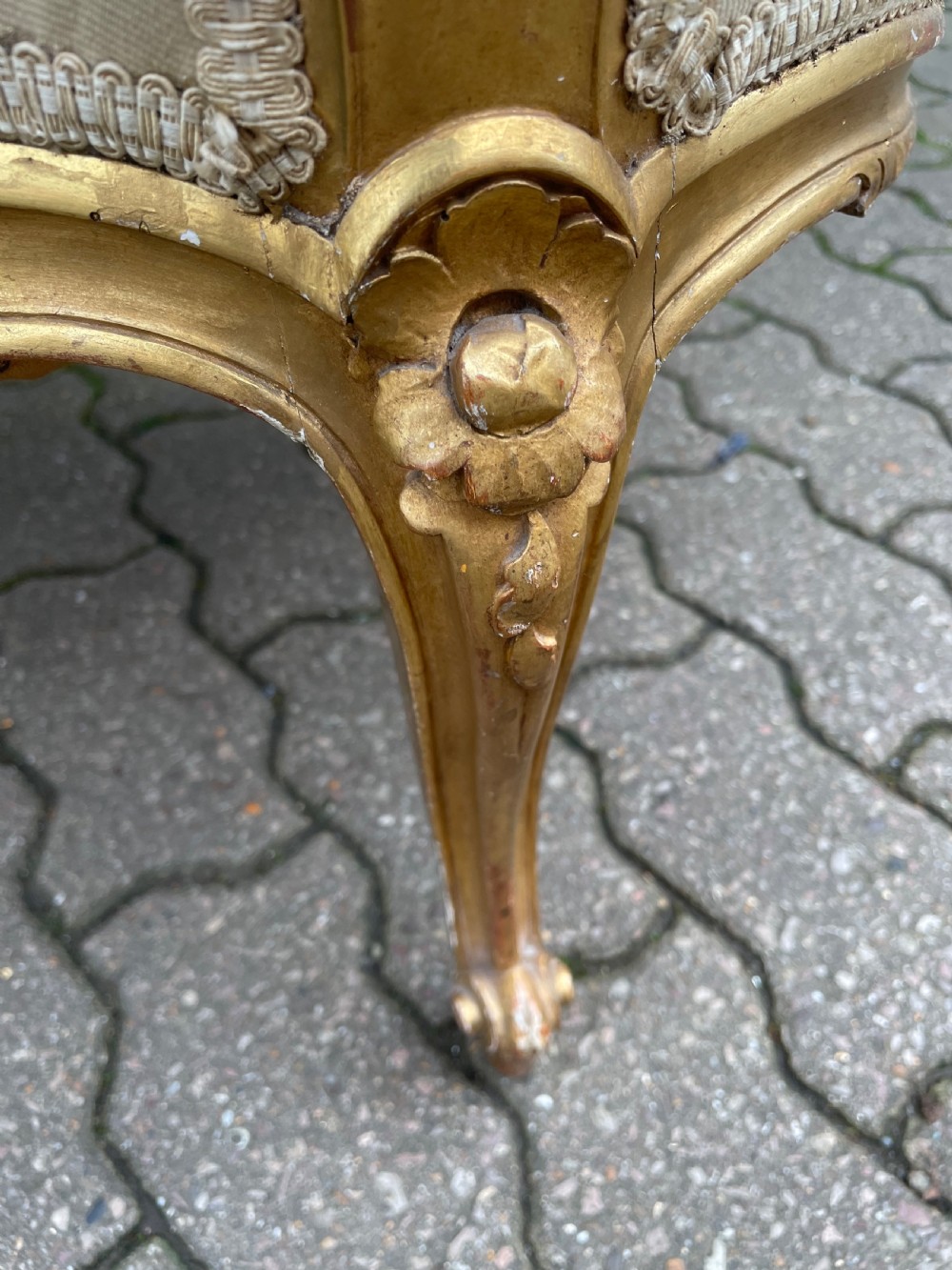 An Antique pair of giltwood elbow chairs View VII