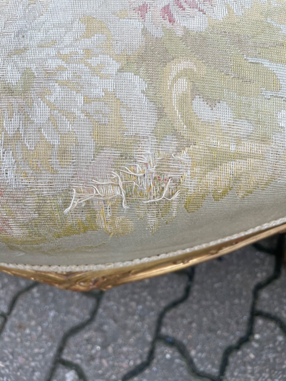 An Antique pair of giltwood elbow chairs View XI