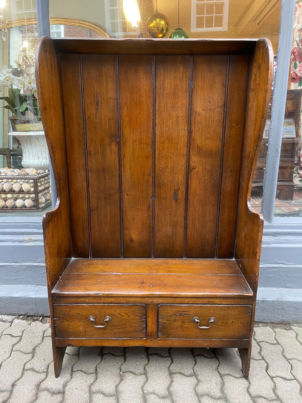 An Antique Pine Settle View II