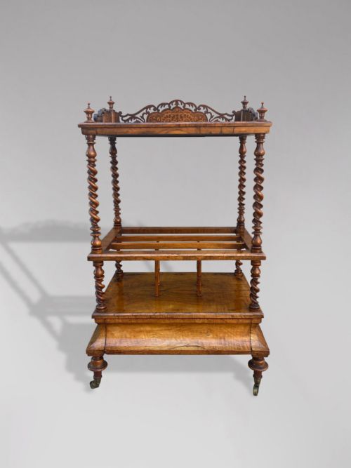 19th Century Victorian Walnut Canterbury Whatnot Music Stand