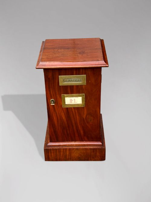 19TH CENTURY VICTORIAN MAHOGANY COUNTRY HOUSE POST BOX - ADDITIONAL PHOTO 2