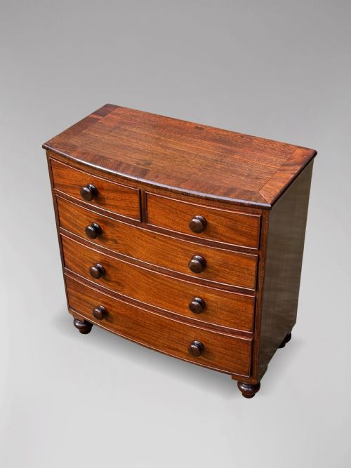 19TH CENTURY MINIATURE MAHOGANY CHEST OF DRAWERS - ADDITIONAL PHOTO 2