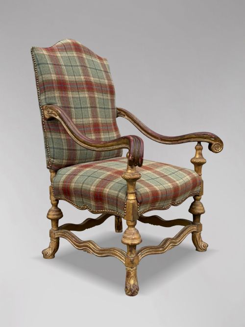 PAIR OF LARGE 19TH CENTURY FRENCH GILTWOOD THRONE ARMCHAIRS - ADDITIONAL PHOTO 3