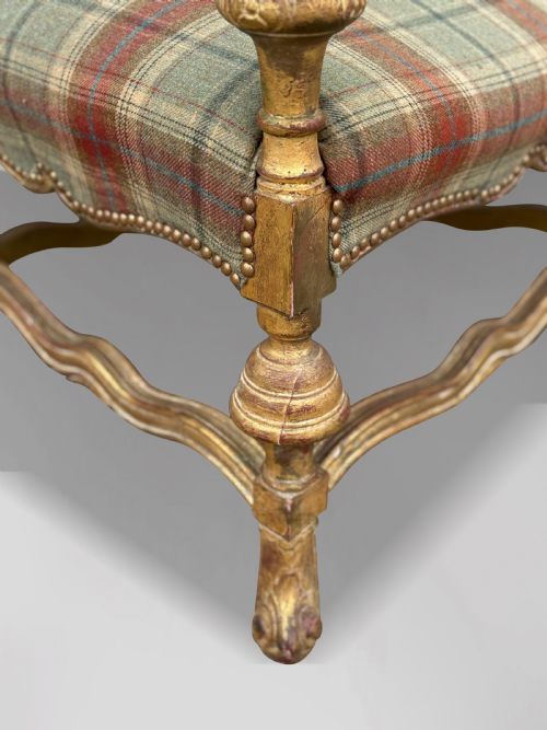 PAIR OF LARGE 19TH CENTURY FRENCH GILTWOOD THRONE ARMCHAIRS - ADDITIONAL PHOTO 8