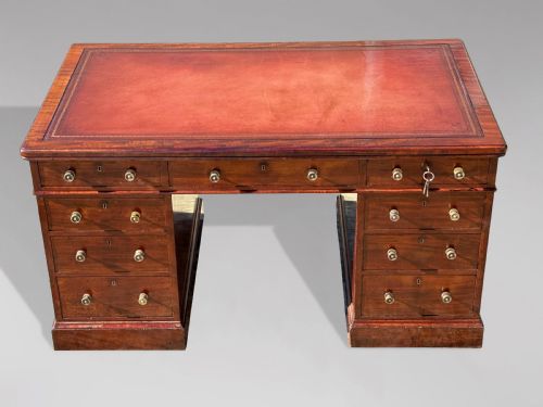 STUNNING 19TH CENTURY MAHOGANY PARTNERS DESK BY HOLLAND SONS - ADDITIONAL PHOTO 1