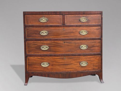 19TH CENTURY MAHOGANY INLAID CHEST OF DRAWERS - ADDITIONAL PHOTO 7