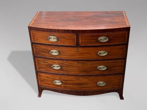 19TH CENTURY MAHOGANY INLAID CHEST OF DRAWERS - ADDITIONAL PHOTO 8
