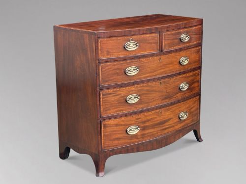 19TH CENTURY MAHOGANY INLAID CHEST OF DRAWERS - ADDITIONAL PHOTO 10