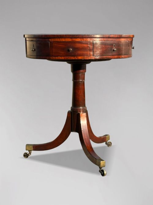 18TH CENTURY GEORGE III PERIOD SMALL MAHOGANY DRUM TABLE - ADDITIONAL PHOTO 3
