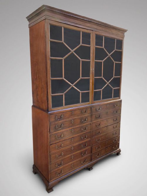 18TH CENTURY GEORGE III PERIOD MAHOGANY SECRETAIRE LIBRARY BOOKCASE - ADDITIONAL PHOTO 5