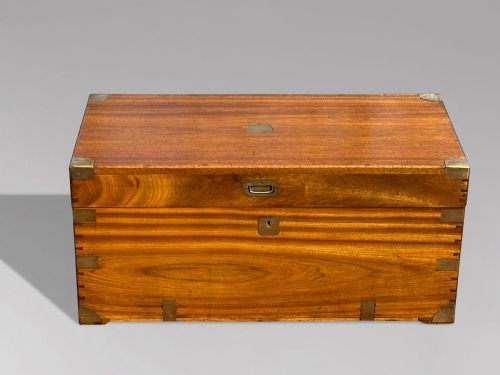 19TH CENTURY CAMPHOR WOOD CAMPAIGN TRUNK - ADDITIONAL PHOTO 1