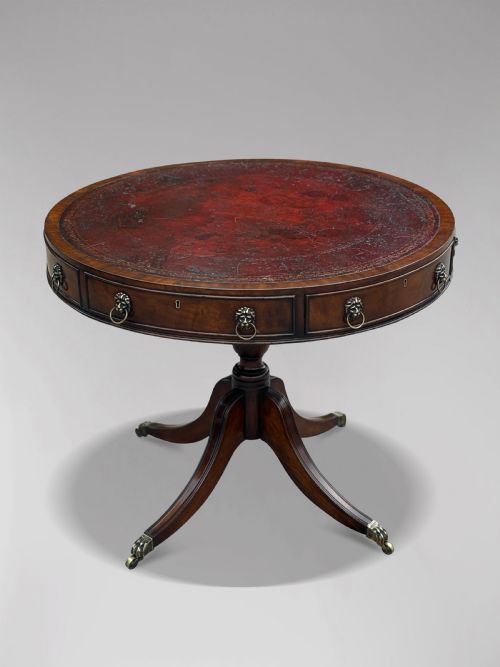 FINE QUALITY 19TH CENTURY MAHOGANY DRUM TABLE - ADDITIONAL PHOTO 1