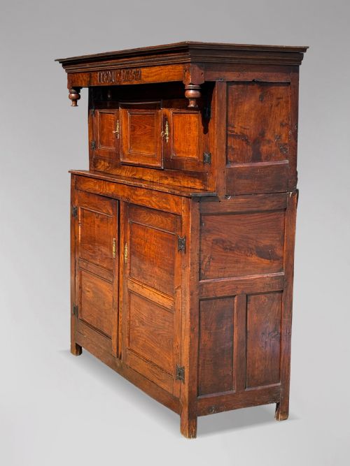18TH CENTURY ENGLISH ELM COURT CUPBOARD C1757 - ADDITIONAL PHOTO 5