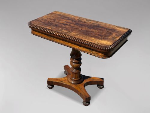 19TH CENTURY WILLIAM IV PERIOD ROSEWOOD FOLDOVER CARD TABLE - ADDITIONAL PHOTO 1