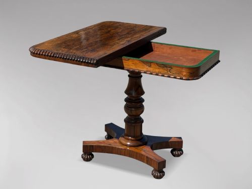 19TH CENTURY WILLIAM IV PERIOD ROSEWOOD FOLDOVER CARD TABLE - ADDITIONAL PHOTO 2