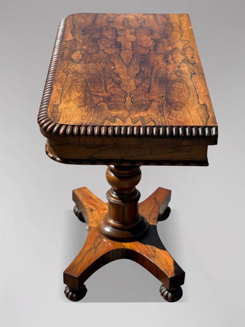 19TH CENTURY WILLIAM IV PERIOD ROSEWOOD FOLDOVER CARD TABLE - ADDITIONAL PHOTO 4
