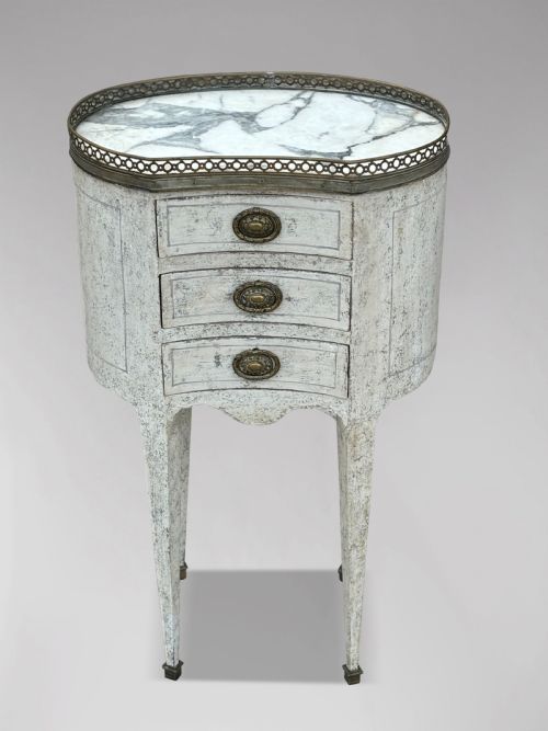 EARLY 20TH CENTURY FRENCH LOUIS XVI PAINTED NIGHT TABLE - ADDITIONAL PHOTO 1