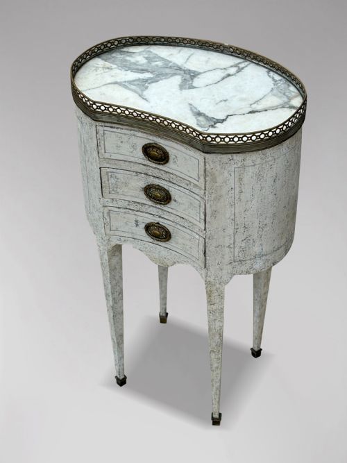 EARLY 20TH CENTURY FRENCH LOUIS XVI PAINTED NIGHT TABLE - ADDITIONAL PHOTO 2