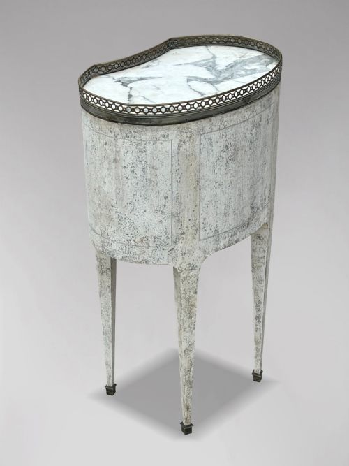 EARLY 20TH CENTURY FRENCH LOUIS XVI PAINTED NIGHT TABLE - ADDITIONAL PHOTO 3