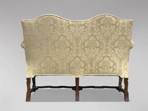EDWARDIAN PERIOD QUEEN ANNE STYLE CARVED WALNUT SETTEE - ADDITIONAL PHOTO 2