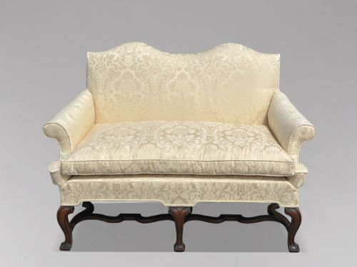 EDWARDIAN PERIOD QUEEN ANNE STYLE CARVED WALNUT SETTEE - ADDITIONAL PHOTO 8