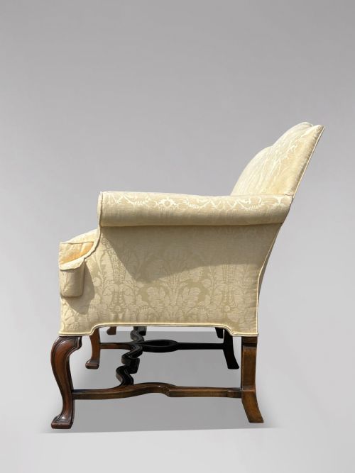 EDWARDIAN PERIOD QUEEN ANNE STYLE CARVED WALNUT SETTEE - ADDITIONAL PHOTO 9