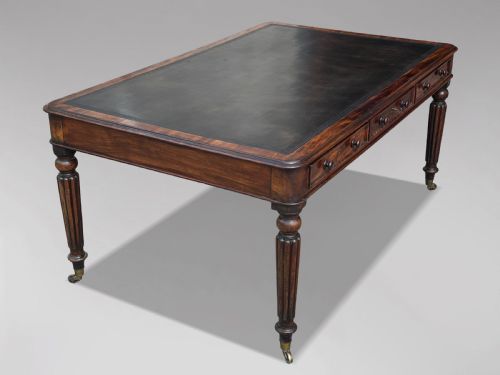 18TH CENTURY MAHOGANY PARTNERS LIBRARY TABLE STAMPED W PRIEST - ADDITIONAL PHOTO 2