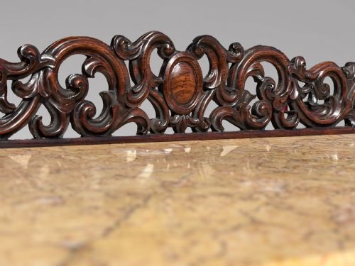 19TH CENTURY CARVED ROSEWOOD MARBLE TOP CONSOLE TABLE C1830 - ADDITIONAL PHOTO 4