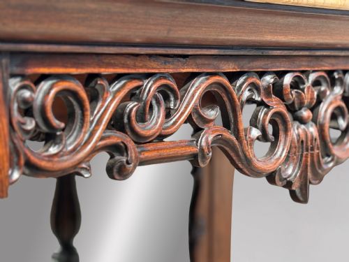 19TH CENTURY CARVED ROSEWOOD MARBLE TOP CONSOLE TABLE C1830 - ADDITIONAL PHOTO 5