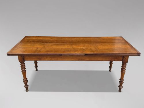 19th Century French Fruitwood Farmhouse Dining Table, C1860