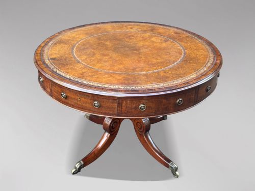 19TH CENTURY REGENCY PERIOD MAHOGANY DRUM TABLE C1825 - ADDITIONAL PHOTO 3