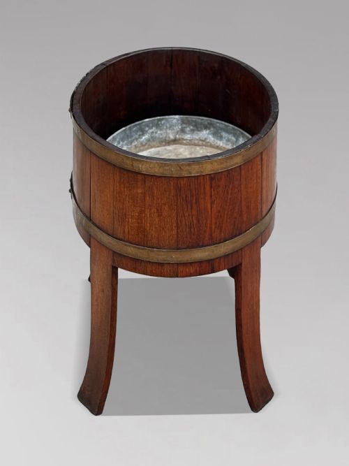 18TH CENTURY GEORGE III WALNUT BRASSBOUND WINE COOLER C1790 - ADDITIONAL PHOTO 3