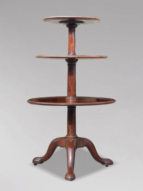 18TH CENTURY GEORGE III PERIOD MAHOGANY DUMB WAITER C1790 - ADDITIONAL PHOTO 9
