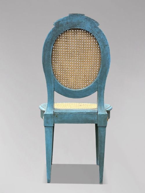 SET OF 12 FRENCH LOUIS XVI PAINTED CANED DINING CHAIRS C 1880 - ADDITIONAL PHOTO 5