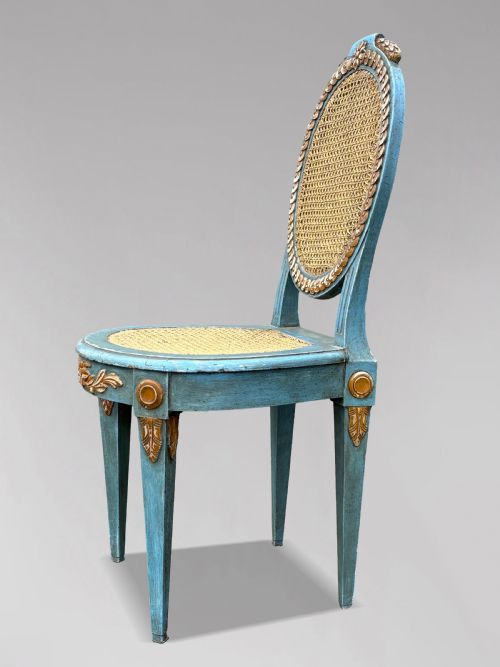 SET OF 12 FRENCH LOUIS XVI PAINTED CANED DINING CHAIRS C 1880 - ADDITIONAL PHOTO 6