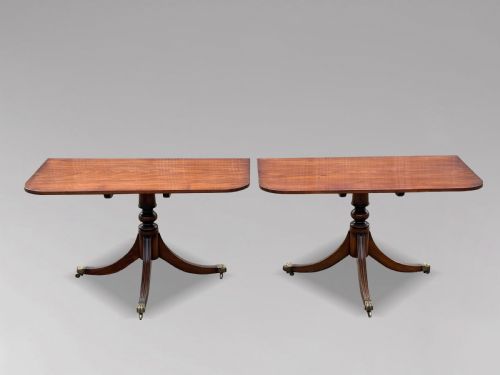 EARLY 19TH CENTURY GEORGIAN MAHOGANY TWIN PEDESTAL DINING TABLE C1800 - ADDITIONAL PHOTO 3