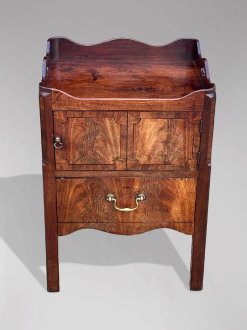 18TH CENTURY GEORGE III PERIOD MAHOGANY TRAY TOP COMMODE C1790 - ADDITIONAL PHOTO 1
