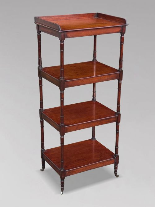 19TH CENTURY GEORGE IV MAHOGANY WHATNOT MUSIC STAND C1820 - ADDITIONAL PHOTO 5