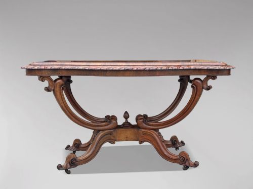 19TH CENTURY VICTORIAN PERIOD BURR WALNUT CENTRE TABLE C1850 - ADDITIONAL PHOTO 1