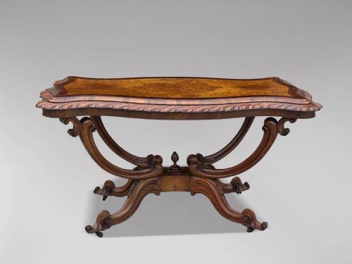 19TH CENTURY VICTORIAN PERIOD BURR WALNUT CENTRE TABLE C1850 - ADDITIONAL PHOTO 10