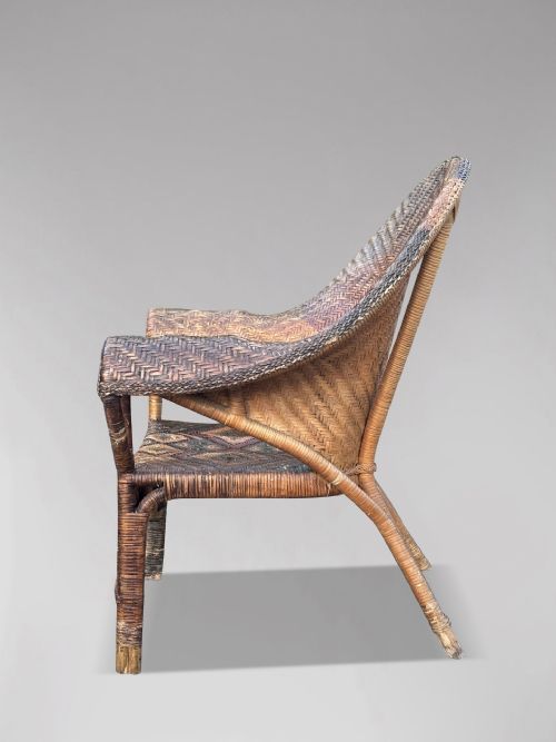 ARTS CRAFTS WICKER ARMCHAIR BY DRYAD C1920 - ADDITIONAL PHOTO 2