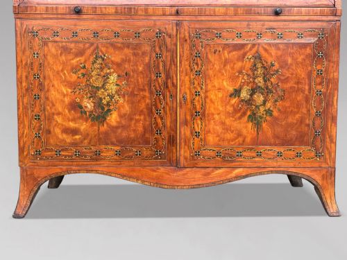 18TH CENTURY GEORGE III PERIOD INLAID SATINWOOD BUREAU BOOKCASE C1770 - ADDITIONAL PHOTO 7