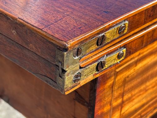 18TH CENTURY GEORGE III MAHOGANY INLAID FOLDOVER TEA TABLE C1780 - ADDITIONAL PHOTO 7