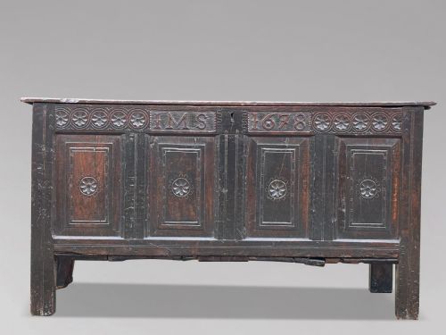 17TH CENTURY JOINED OAK LANCASHIRE COFFER C1678 - ADDITIONAL PHOTO 1
